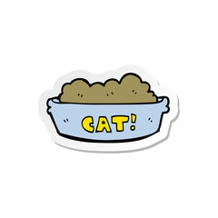 sticker of a cartoon cat food
