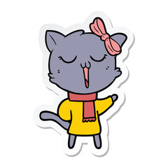 sticker of a cartoon cat