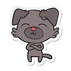 Obraz premium sticker of a cartoon dog crossing arms