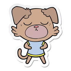 sticker of a cute cartoon dog