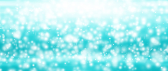 white bokeh blur background / Circle light on blue background / abstract light background