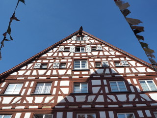 Pfullendorf, Germany. Old half timber house in the historical city center