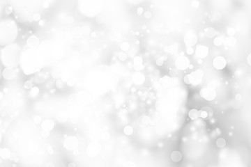Plakat white blur abstract background. bokeh Christmas blurred beautiful shiny Christmas lights