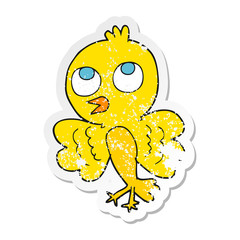 retro distressed sticker of a cartoon bird