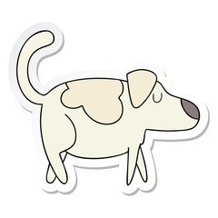 sticker of a quirky hand drawn cartoon dog