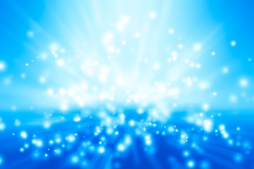 white bokeh blur background / Circle light on blue background / abstract light background