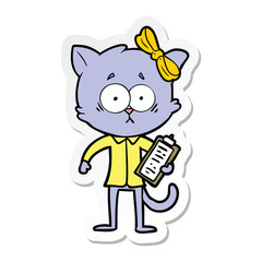 sticker of a cartoon cat