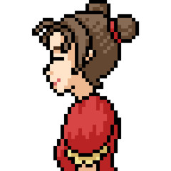 vector pixel art anime girl