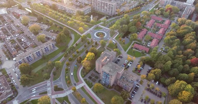 Aerial view of zwijndrecht city, netherlands, shoot by drone