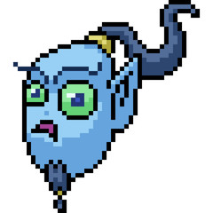 vector pixel art blue head