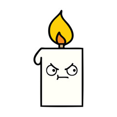 cute cartoon lit candle
