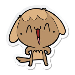 sticker of a cute cartoon dog