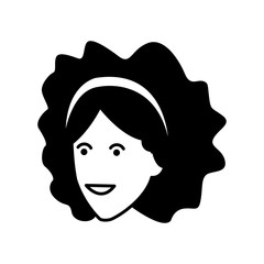 young woman cartoon in black and white