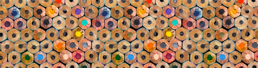Fototapeta Panorama colored pencils background obraz