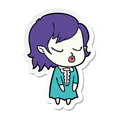 sticker of a cute cartoon vampire girl