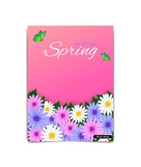 Vector magazine covers and natural scenery. And a variety of colorful bouquet of daisy And feel fresh and can be used as the backdrop during the festival.