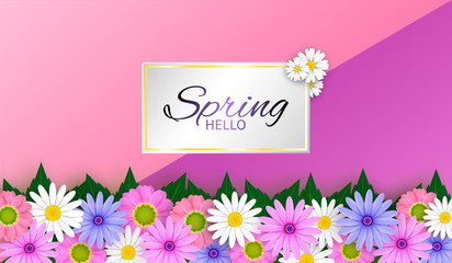 Vector Spring sale background and beautiful flowers.And The advertising and illustration, or template And can be used as wallpaper.