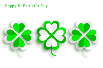 	Four Leaf Clover,St.Patrick's Day,Green Background, Design Element,