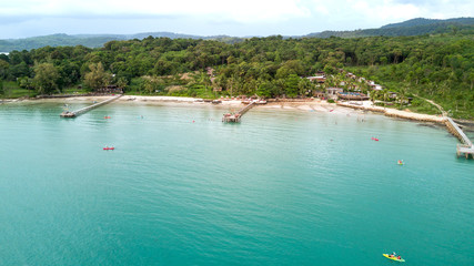 People kayaking around gulf of Koh (island) Kood,Trat, Thailand