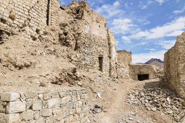 Abandoned village similar through the war near Lamayuru monastery in Ladakh, India
