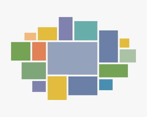 Collage sixteen frames, photos parts or picture.