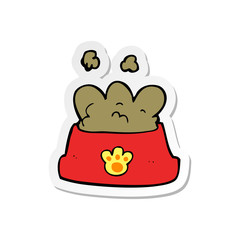 sticker of a cartoon dog food