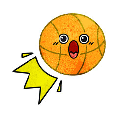retro grunge texture cartoon basketball