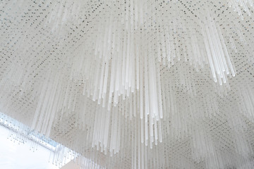 Decorative decoration of the mall with  point light-emitting diodes and fiber optic light