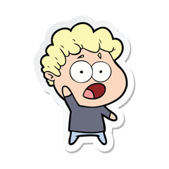 sticker of a cartoon shocked man