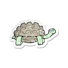 retro distressed sticker of a cartoon tortoise