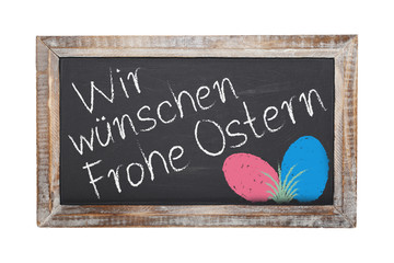 Schultafel - Wir wünschen Frohe Ostern - Freisteller