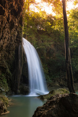 A beautyful erawan Waterfall at Erawan National Park, Kanchanaburi, Thailand