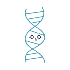 flat color retro cartoon DNA strand