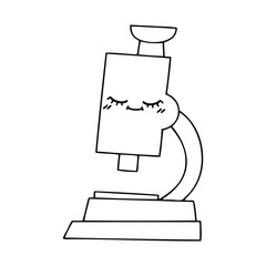 line drawing cartoon microscope