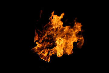 Flame and smoke on a black background.