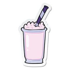 sticker of a cartoon milkshake