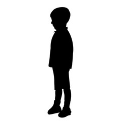 isolated, boy silhouette.