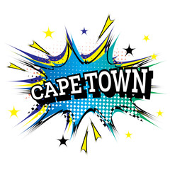 Cape Town Comic Text in Pop Art Style.