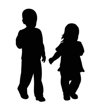  silhouette boy and girl