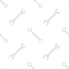Seamless pattern with wrenches in gray calm tones. Perfect for design of repair services.