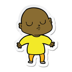 sticker of a cartoon bald man