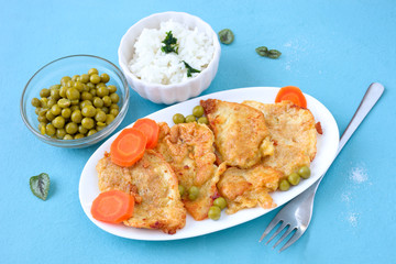 Omelett mit Erbsen und Möhren	