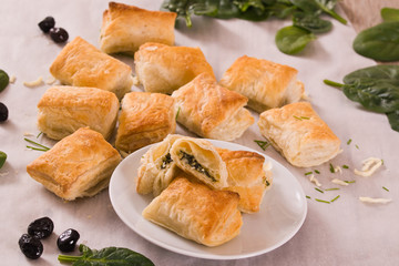 Spinach puffs.