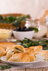 Spinach puffs.
