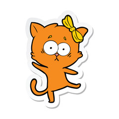 sticker of a cartoon cat