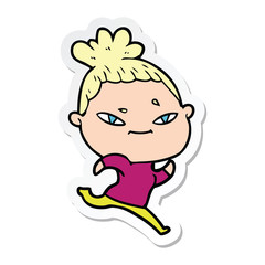 sticker of a cartoon woman