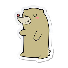 sticker of a cute cartoon bear