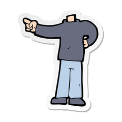 sticker of a cartoon pointing body