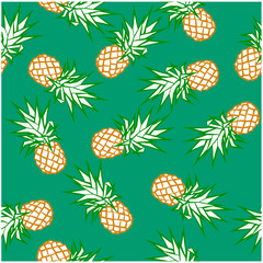 Fototapeta premium pineapple pattern vector illustration isolated on white background