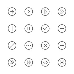 set of sign line icons